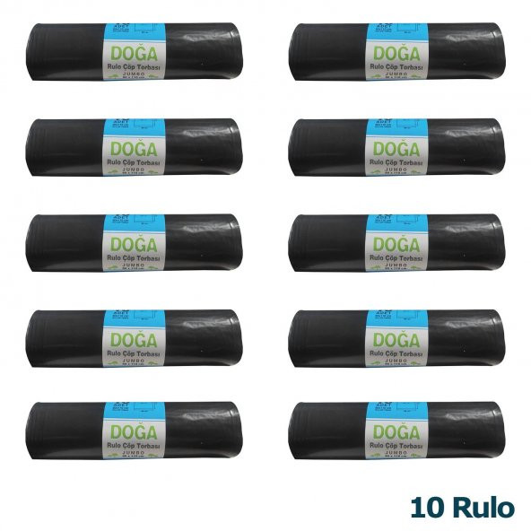 Ecoplast Jumbo Boy Siyah Çöp Torbası Poşeti - 300 Gr. - 90 Litre - 80 x 110 Cm / 10 Adetlik 10 Rulo
