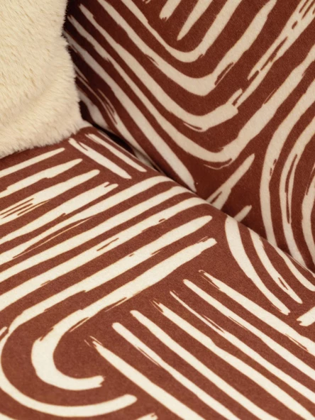 SoftMicro Gökkuşağı Desenli Boho 180x220 cm Koltuk Örtüsü Şalı, Kanepe Örtüsü, Tv Battaniyesi Kiremit Rengi - 5