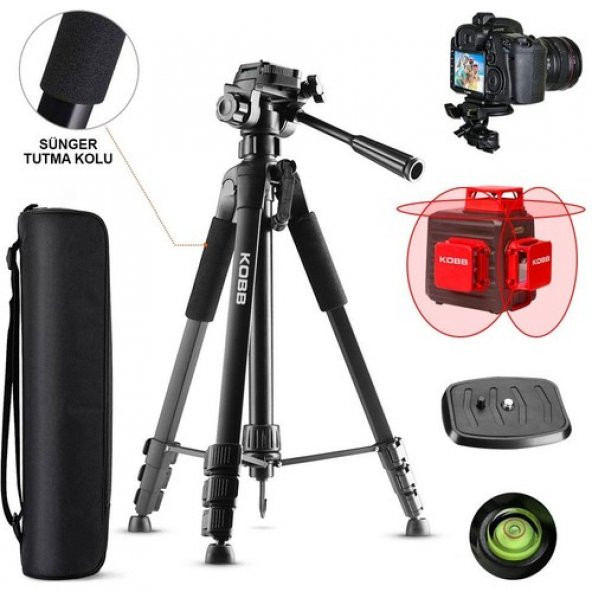 Kobb KBL20T 160CM Su Terazili Profesyonel Alüminyum Lazer Tripod - 3