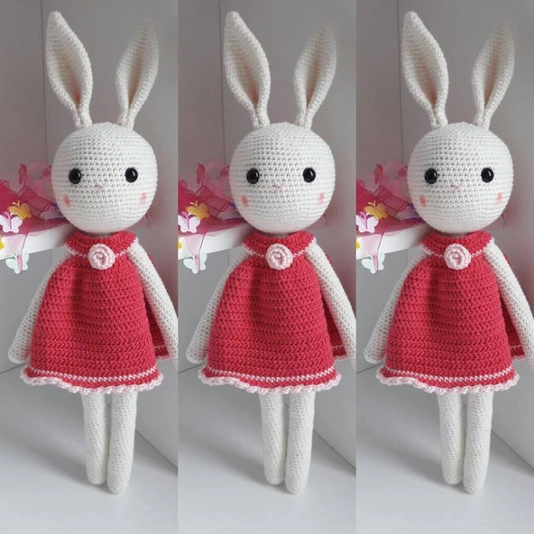 Organik Özel Üretim Kız Örgü Amigurumi Oyuncak Bebek - 2