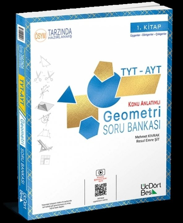 Üç Dört Beş Yayıncılık 2024 Model TYT-AYT Geometri Soru Bankası