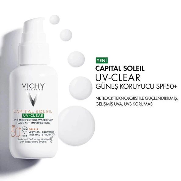 Vichy Capital Soleil UV-Clear SPF50+ Fluid Güneş Kremi 40 ml - 2