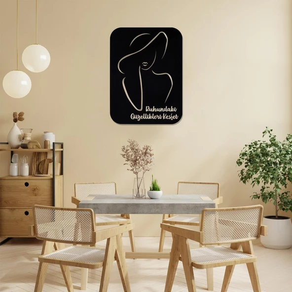 Veraart Işıklı Kişiselleştirilebilir Kadın Temalı Tablo Fragile Dekoratif Gece Lambası 40 cm - 6