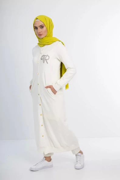 Çıtçıtlı İnce İpeksi İki İplik Kap - Ekru - 2