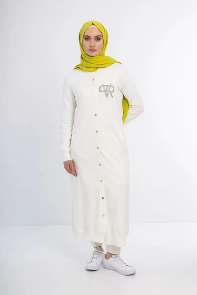 Çıtçıtlı İnce İpeksi İki İplik Kap - Ekru - 4