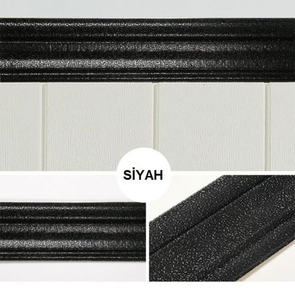 Renkli Duvarlar Siyah 4 Adet 235cm Esnek Duvar Çıtası Dekoratif Yapışkanlı Çerçeve Süpürgelik - 2