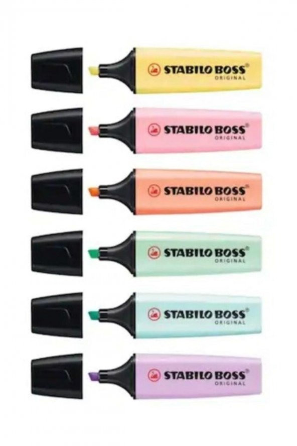 Boss Original Fosforlu İşaretleme Kalemi 6 Renk Set - 3