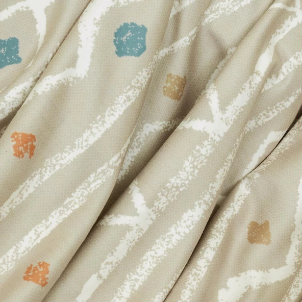 SoftMicro Etnik Desenli Boho 180x220 cm Koltuk Örtüsü Şalı, Kanepe Örtüsü, Tv Battaniyesi Camel - Resim 5