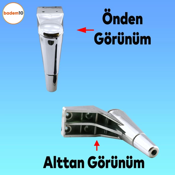 Maya Lüks Mobilya Kanepe Tv Ünitesi Koltuk Ayağı 18 Cm Krom Konsol Ayakları - Resim 3