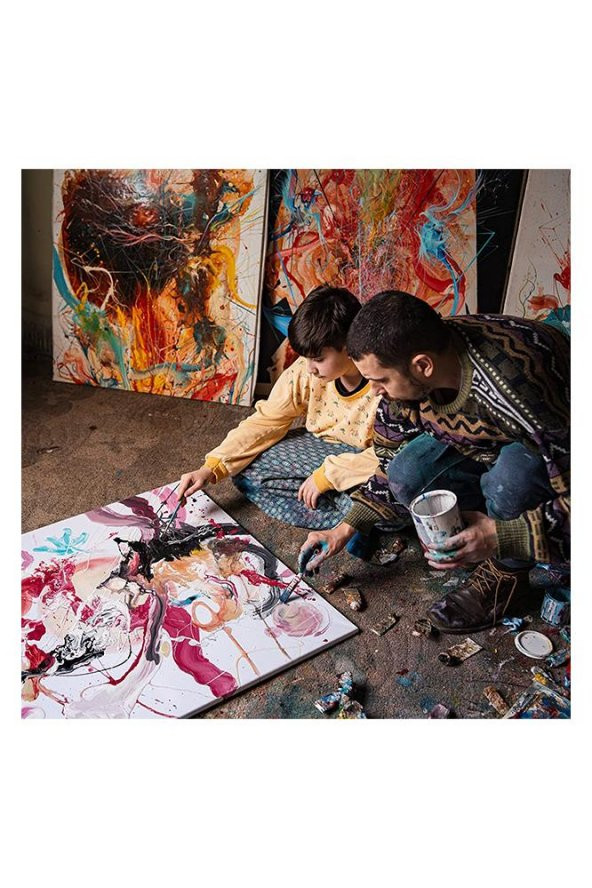 Akrilik Boya 1000 gr 3 Renk 1 Paket Su Bazlı Akrilik Boyası Hobi Sanatsal Boya Tuval Ahşap Metal Ağaç Taş Beton - Resim 3