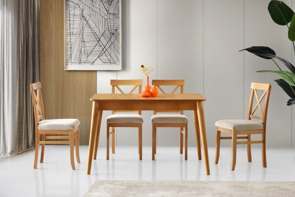 Erezoğulları Mobilya Yakut Alaçatı Açılır Yemek Masa Sandalye Takımı 80x120