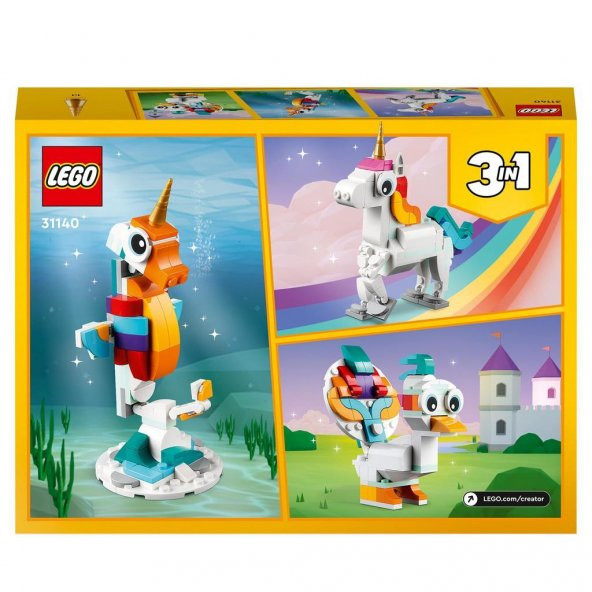 LEGO Creator Sihirli Tek Boynuzlu At 31140 Tek Boynuzlu At, Denizatı ve Tavus Kuşu İçeren Yaratıcı Oyuncak Yapım Seti - 4
