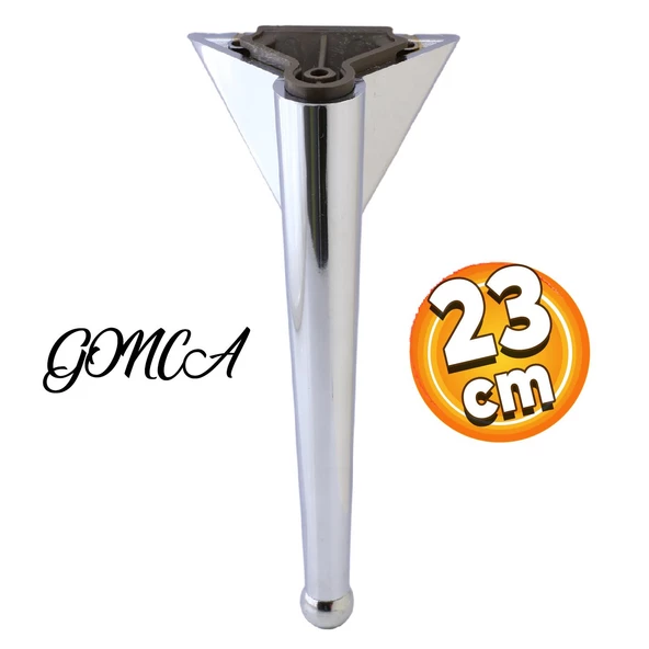 Gonca Lüks Mobilya Kanepe Tv Ünitesi Koltuk Ayağı 23 Cm Krom Renk Konsol Ayakları