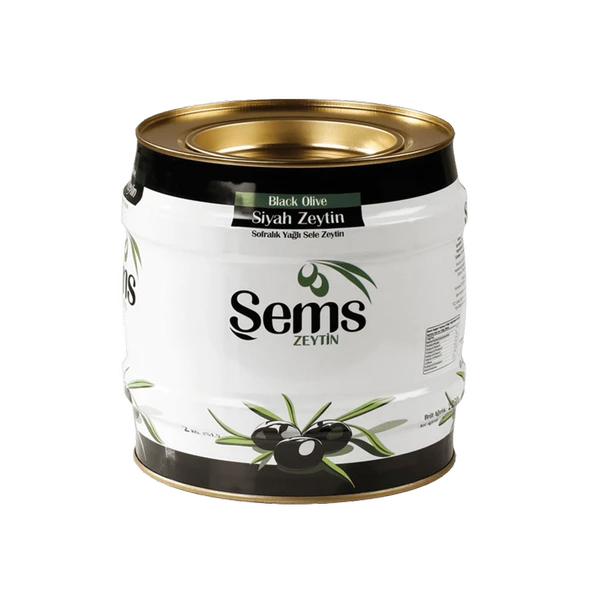 Şems Yağlı Siyah Sele Zeytin 2 Kg 201-230 Kalibre