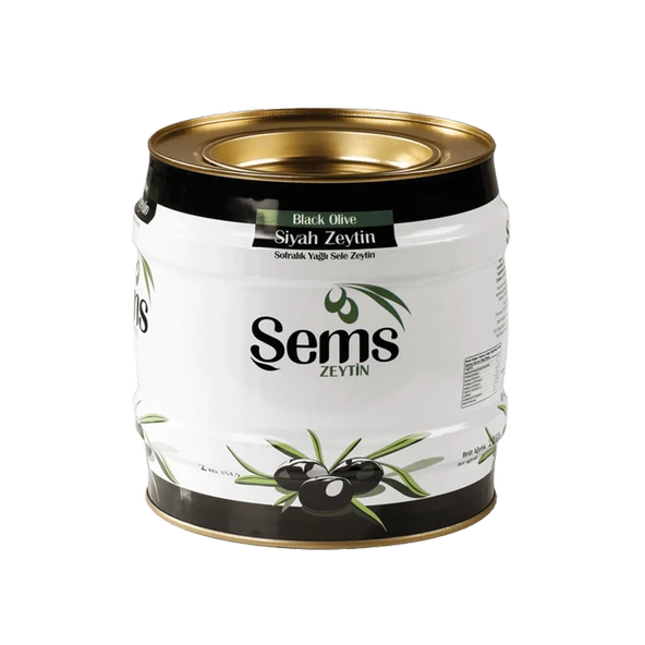 Şems Yağlı Siyah Sele Zeytin 2 Kg 231-260 Kalibre