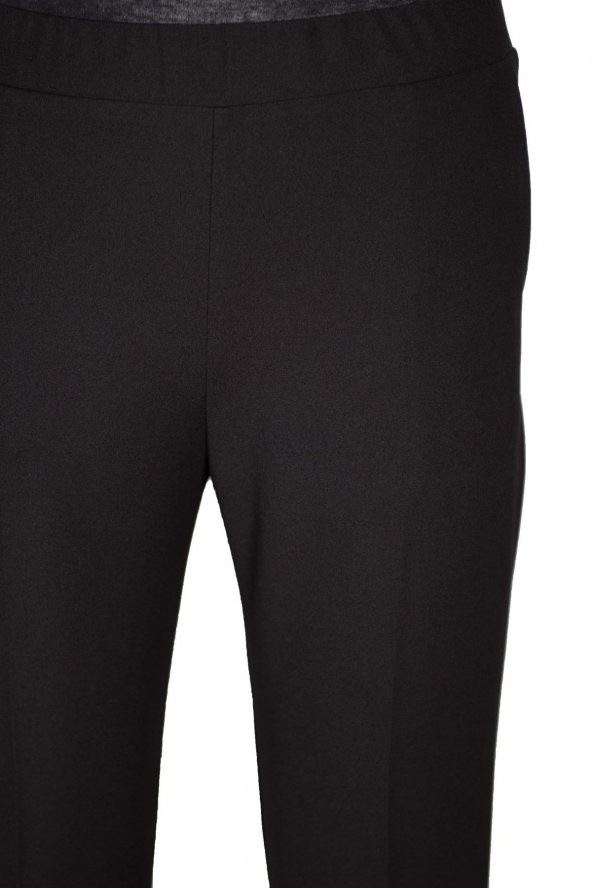 Hesna Kadın Aslı Yan Cepli Scuba Astarsız Siyah Pantolon - Resim 2