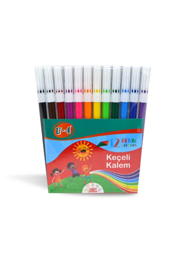 U 4 12 RENK KEÇELİ KALEM ürün görseli