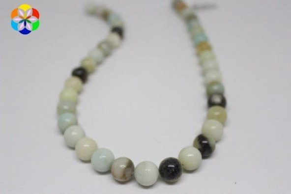 Amazonit Taşı YARIM Dizi 10mm (18cm uzunluğundadır) - Resim 2