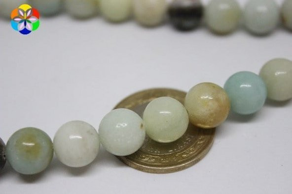 Amazonit Taşı YARIM Dizi 10mm (18cm uzunluğundadır) - Resim 3
