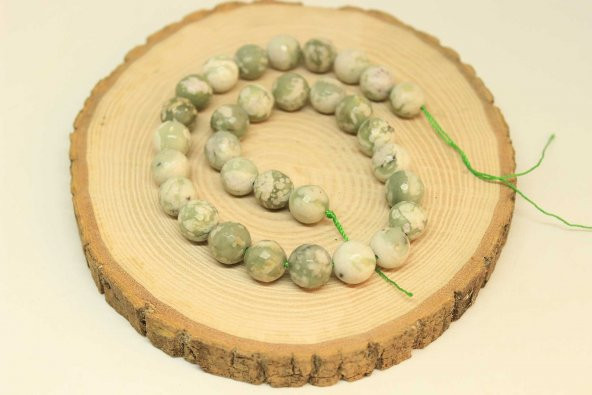 Jasper Taşı YARIM Dizi 11-12mm Aralığı (25885) (18cm uzunluğundadır) ürün görseli