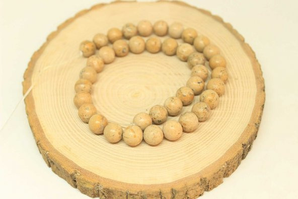 Jasper Taşı YARIM Dizi 9-10mm Aralığı (25850) (18cm uzunluğundadır) ürün görseli