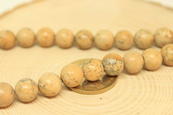 Jasper Taşı YARIM Dizi 9-10mm Aralığı (25850) (18cm uzunluğundadır) - Resim 2