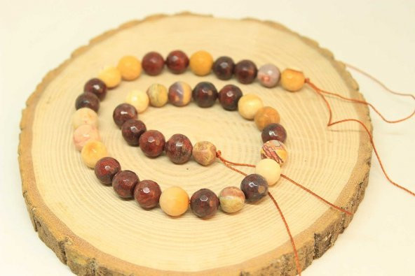 Jasper Taşı YARIM Dizi 9-10mm Aralığı (25880) (18cm uzunluğundadır) - 1