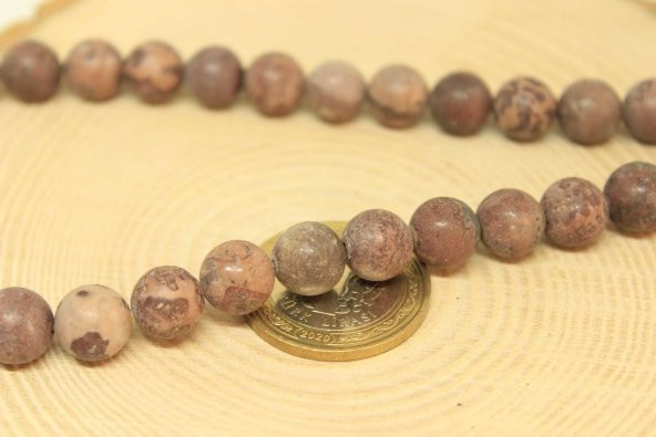 Jasper Taşı YARIM Dizi 9-9.5mm Aralığı (25830) (18cm uzunluğundadır) - 2