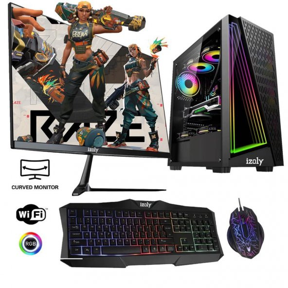 İzoly Lotus X i5-4570 16GB 256GB SSD RX580 24 Oyuncu Masaüstü Bilgisayarı ürün görseli 1