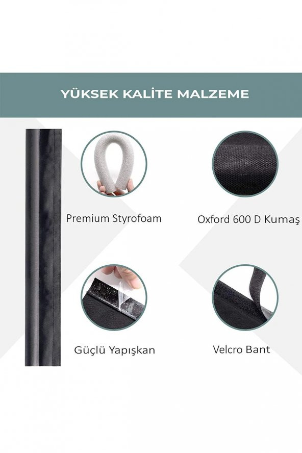 Kapı Altı Rüzgar Önleyici Isı Yalıtım Süngeri Eşik Altlığı Stoper Rüzgarlık Toz Soğuk Sünger Çelik Kapı Tek Taraflı 90 cm - 3