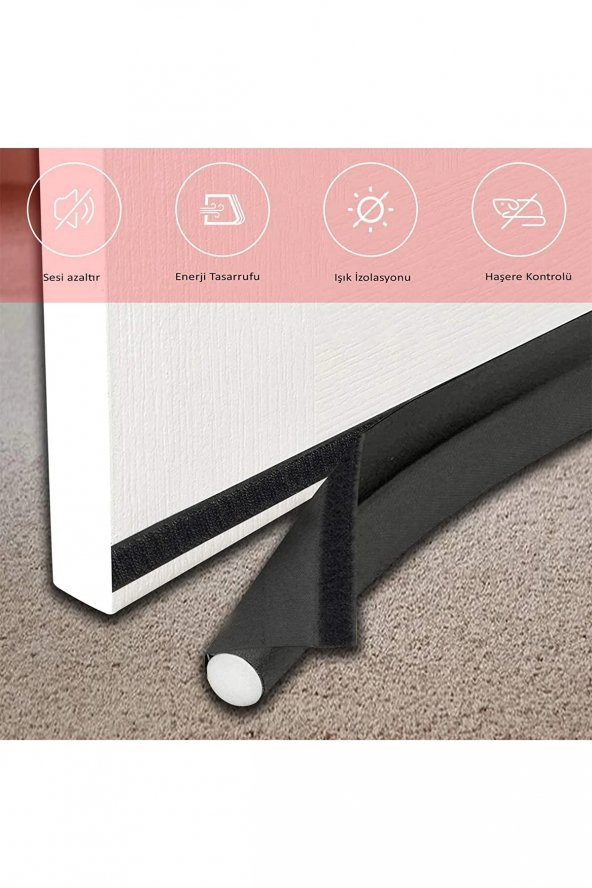 Kapı Altı Rüzgar Önleyici Isı Yalıtım Süngeri Eşik Altlığı Stoper Rüzgarlık Toz Soğuk Sünger Çelik Kapı Tek Taraflı 90 cm - 4