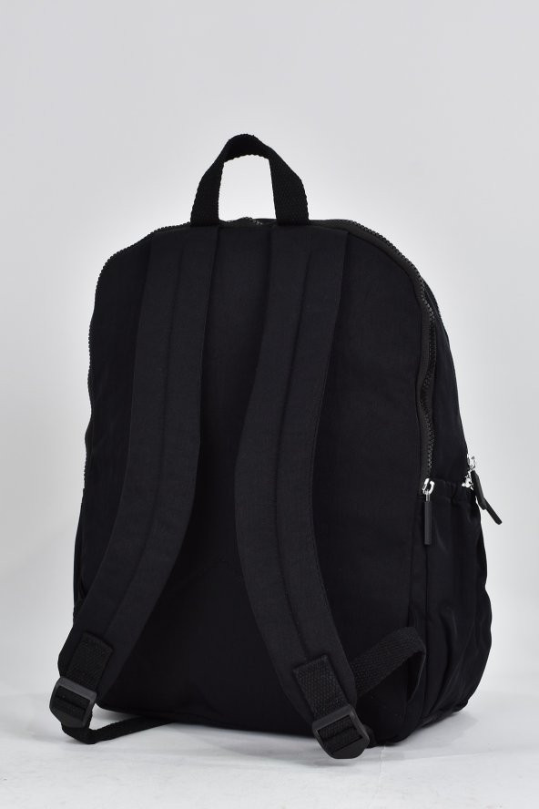 Elatae Unisex Çok Gözlü Günlük Seyahat Okul Sırt Çantası Siyah 17306 - Resim 5