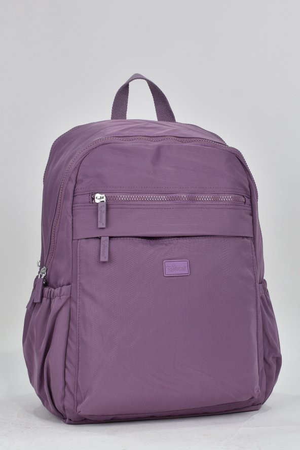 Elatae Unisex Çok Gözlü Günlük Seyahat Okul Sırt Çantası Mor 17306 - Resim 2