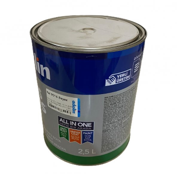 ADOLİN PASKES PAS ÖNLEYİCİ BOYA RAL9016 BEYAZ 2,5lt Sentetik Bazlı - 3