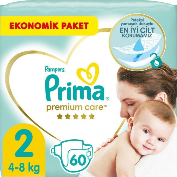 Prima Bebek Bezi Premium Care 2 Beden 60 Adet Jumbo Paket