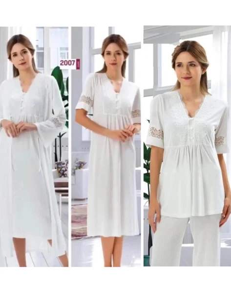 BirolGaye  42007 Lohusa 4 Lü Pijama Gecelik Sabahlık Tk ürün görseli