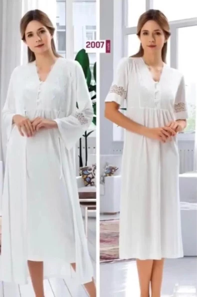 Duchesse 42007 Lohusa 4 Lü Pijama Gecelik Sabahlık Tk - 2