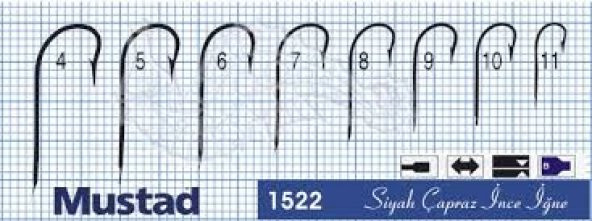 Mustad 1522 Sinek Olta İğnesi 100 ad - 2