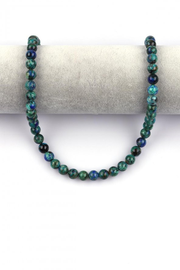 Azurit Doğal Taş Dizi 8 mm Fasetli Küre Kesim - Resim 2