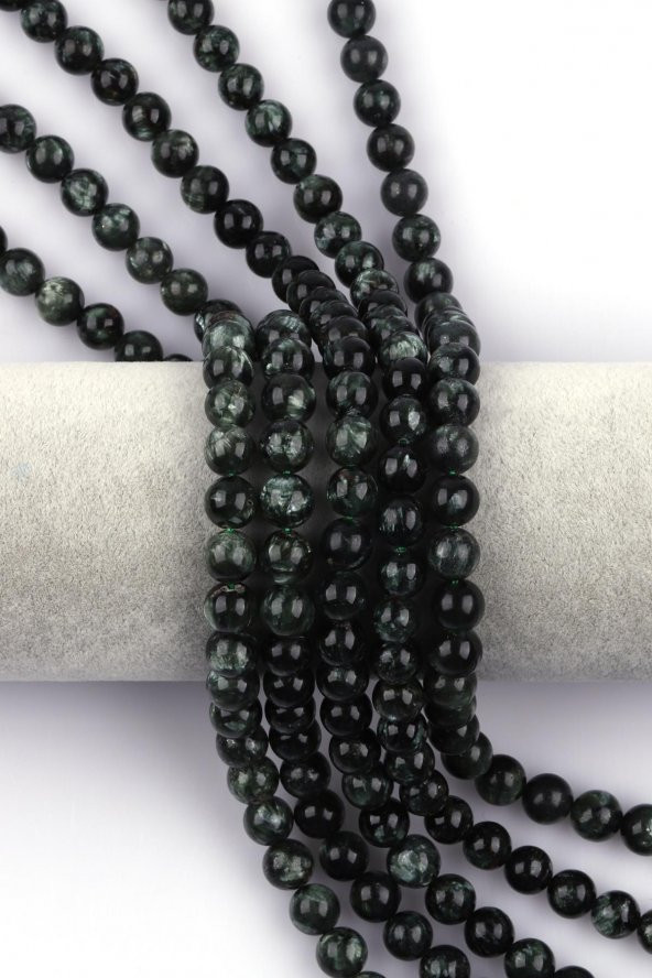 Seraphınıte Doğal Taş Dizi 8 mm Küre Kesim ürün görseli