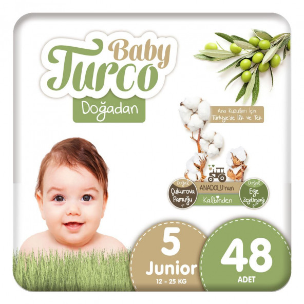 Baby Turco Doğadan 5 Numara 48 Adet Bebek Bezi