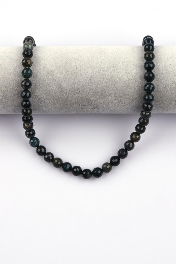 Kan Taşı Doğal Taş Dizi 8 mm Fasetli Küre Kesim - Resim 2