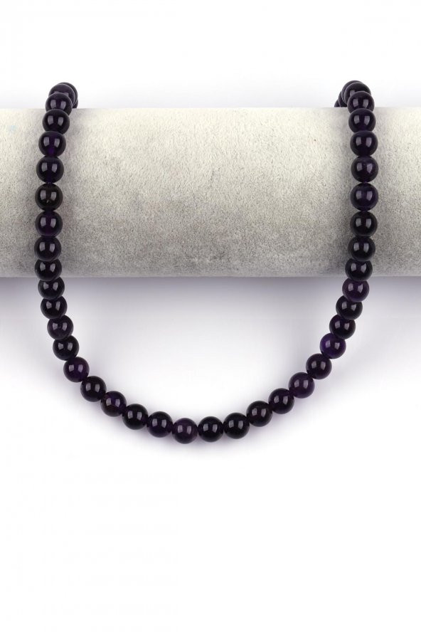 Ametist ( AB Kalite ) Doğal Taş Dizi 8 mm Küre Kesim - Resim 2