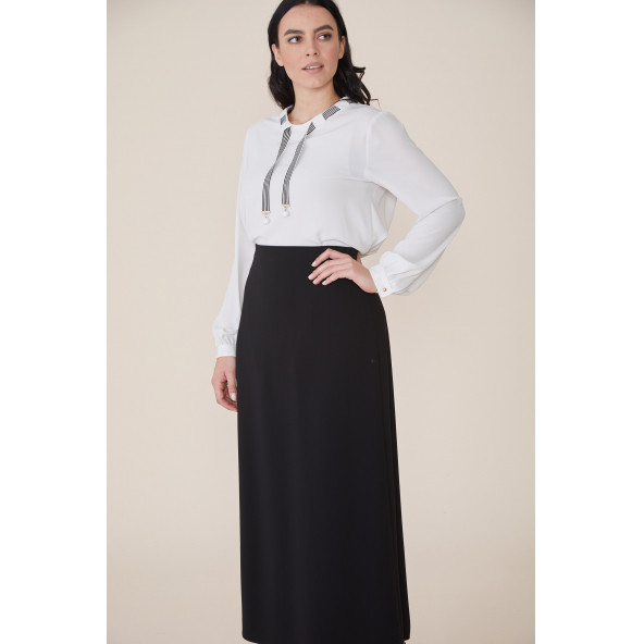 SORALLİNE KADIN BÜYÜK BEDEN ÇAN ETEK 778 ETAMİN SİYAH - 2