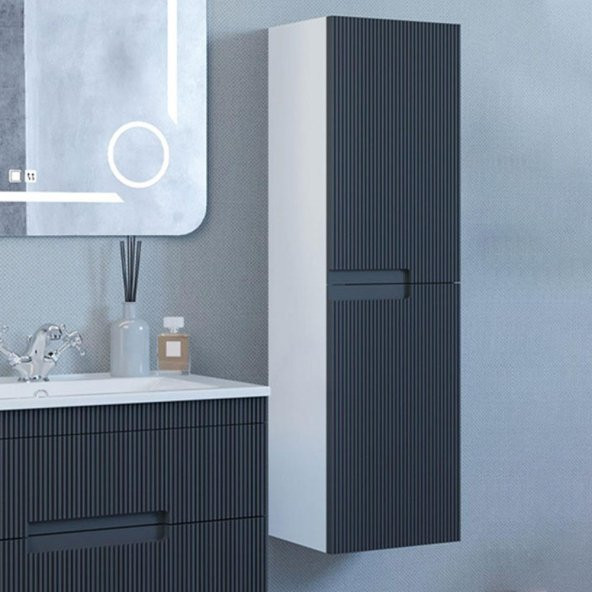 Denko Galata 35 cm MDF Antrasit Gri Banyo Boy Dolabı - 2