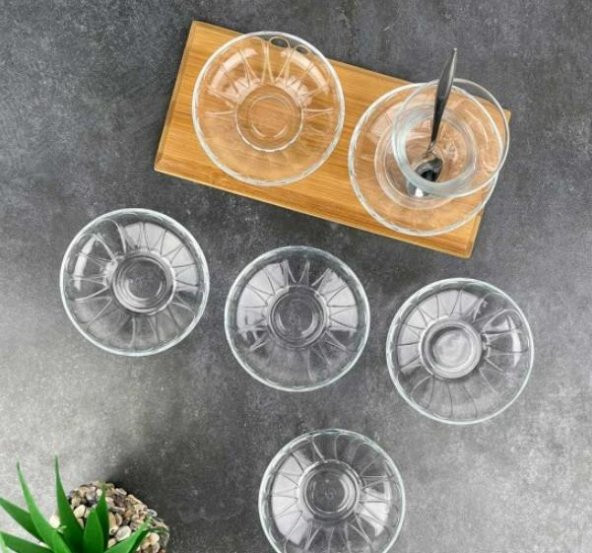 Paşabahçe 54451 Damla Gravürlü Çay Tabak 12 Adet - 2