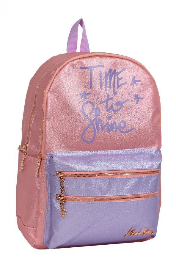 Elatae Su Geçirmez Çok Gözlü Kız Çocuk Seyahat Okul Sırt Çantası Pudra K1570 - Resim 2