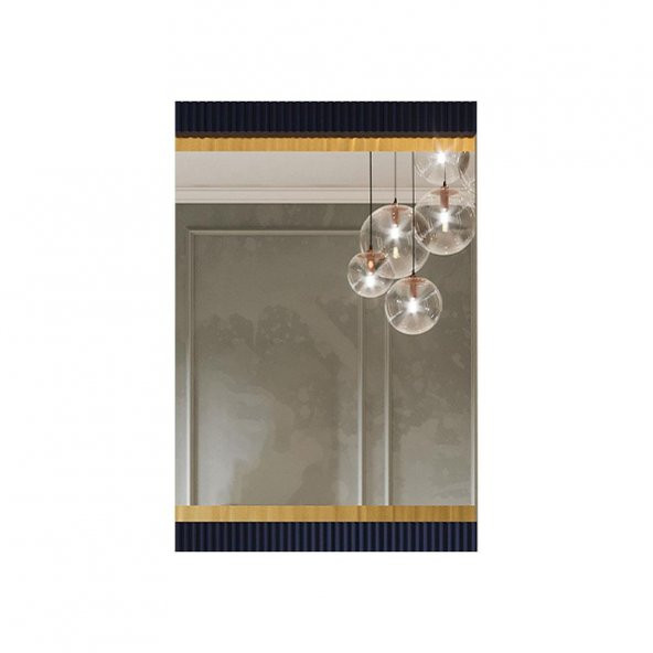Denko Lennestad 100 cm MDF Mat Lacivert Banyo Dolabı Aynalı Üst Modül - 1