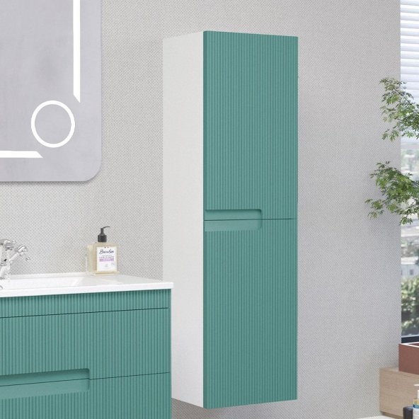 Denko Galata 35 cm MDF Yeşil Banyo Boy Dolabı - 2