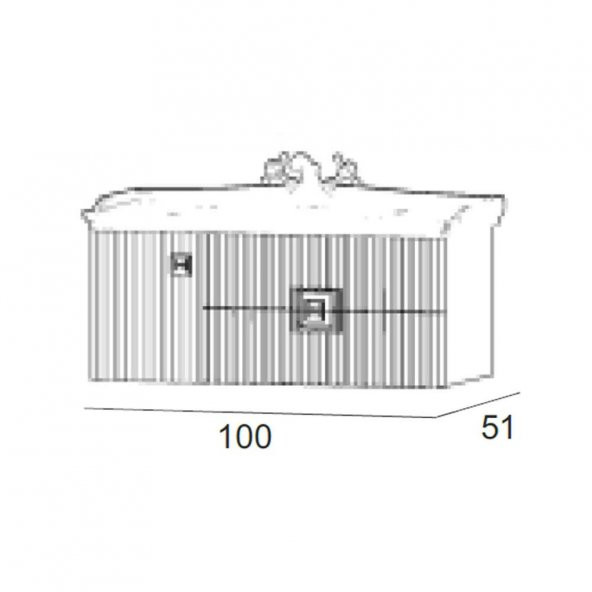 Denko Lennestad 100 cm MDF Mat Lacivert Banyo Dolabı Alt Modül ve Seramik Lavabo - 3